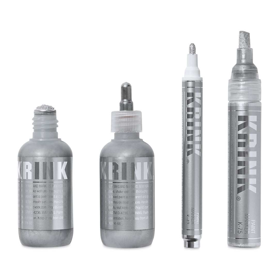 Open in modal - Krink Silver Permanent Ink Markers - Set of 4