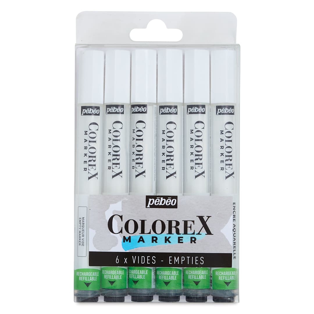 Open in modal - Pebeo Colorex Empty Markers - Set of 6, front of the packaging