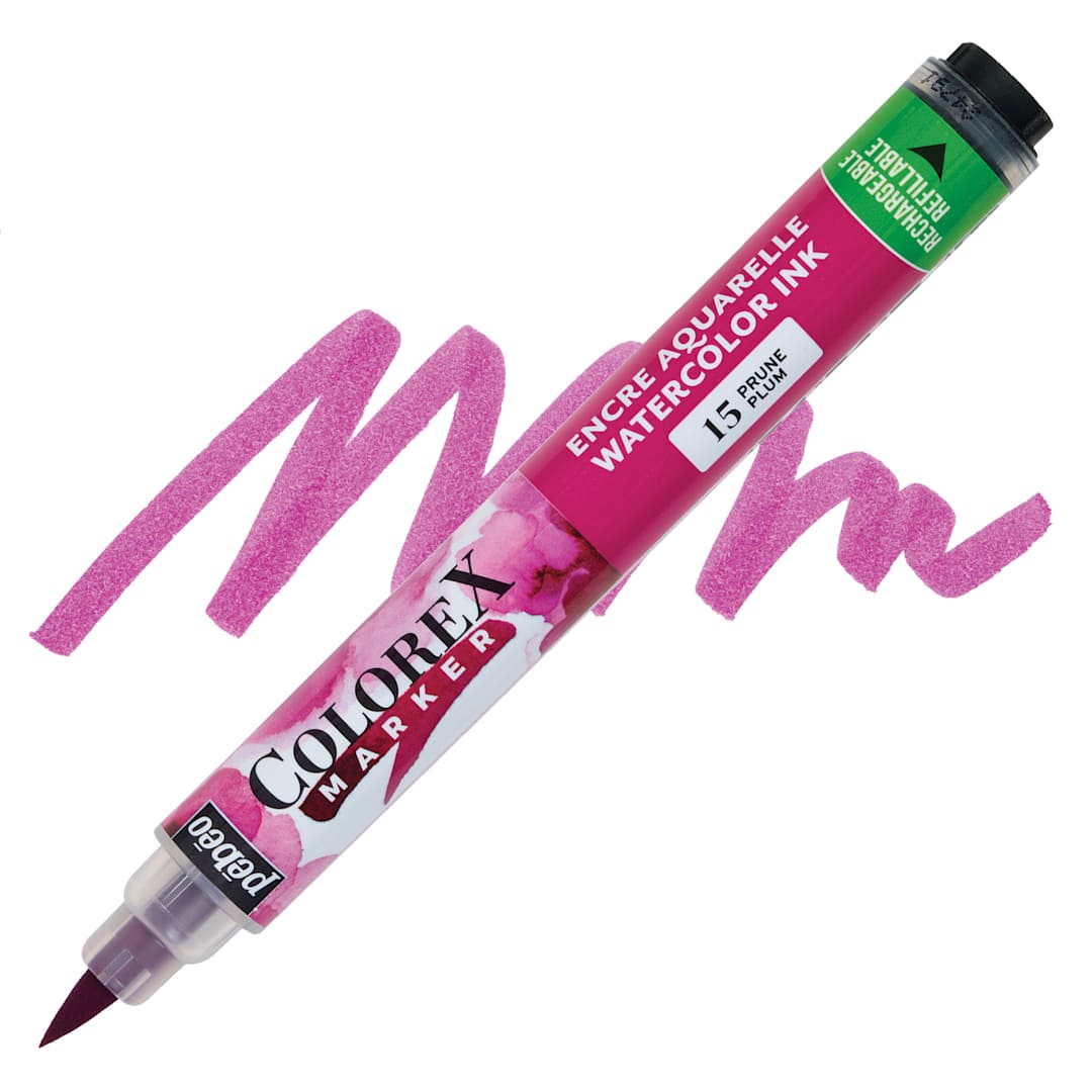 Open in modal - Pebeo Colorex Refillable Marker - Plum marker and swatch