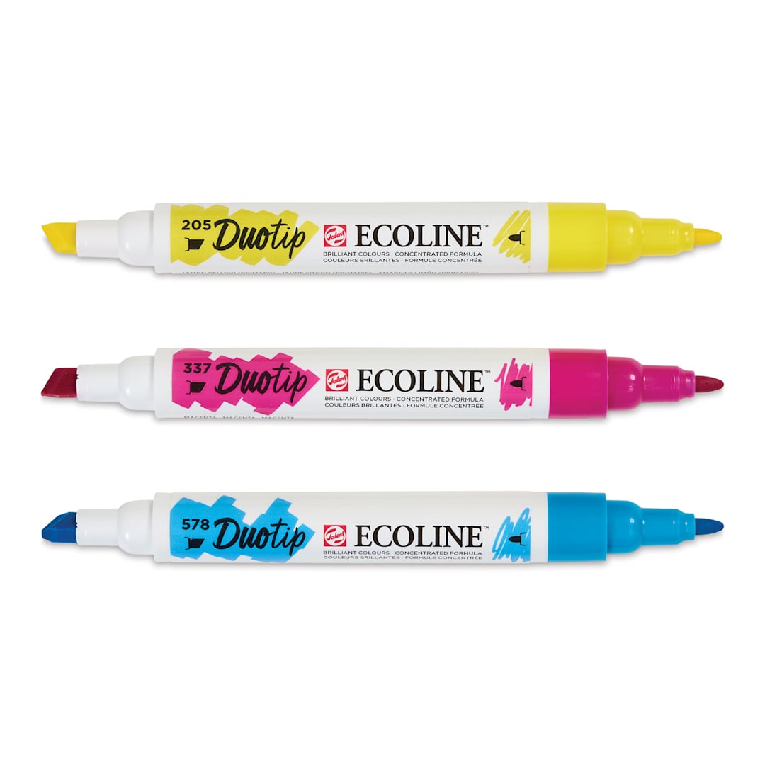 Open in modal - Royal Talens Ecoline DuoTip Markers - Primary, Set of 3