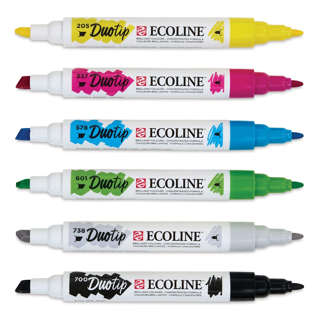 Open in modal - Royal Talens Ecoline DuoTip Markers - Basic, Set of 6