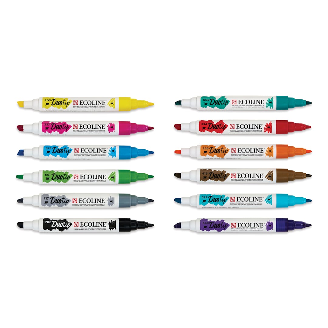 Open in modal - Royal Talens Ecoline DuoTip Markers - Basic, Set of 12
