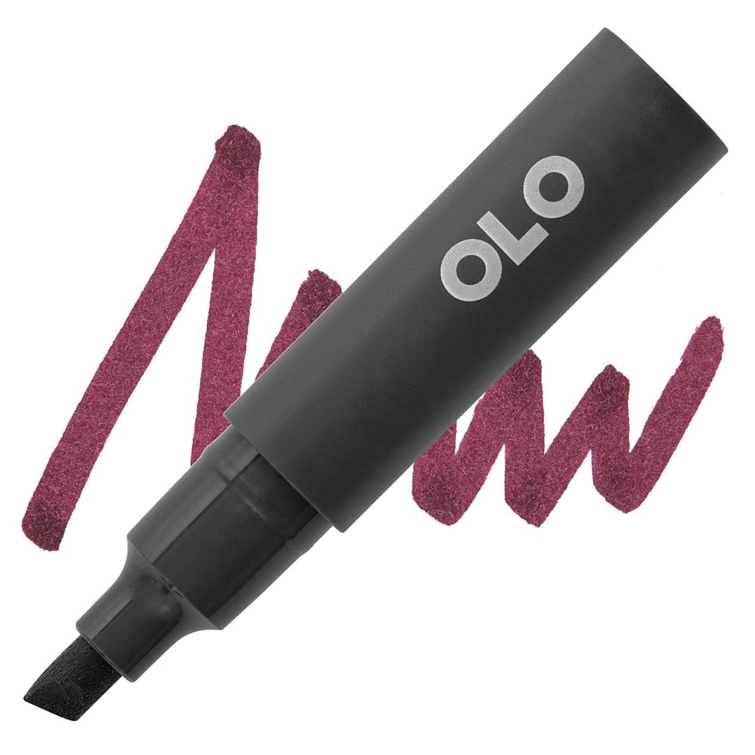Open in modal - Olo Chisel-Tip Half Marker - R1.8 Maroon marker and swatch