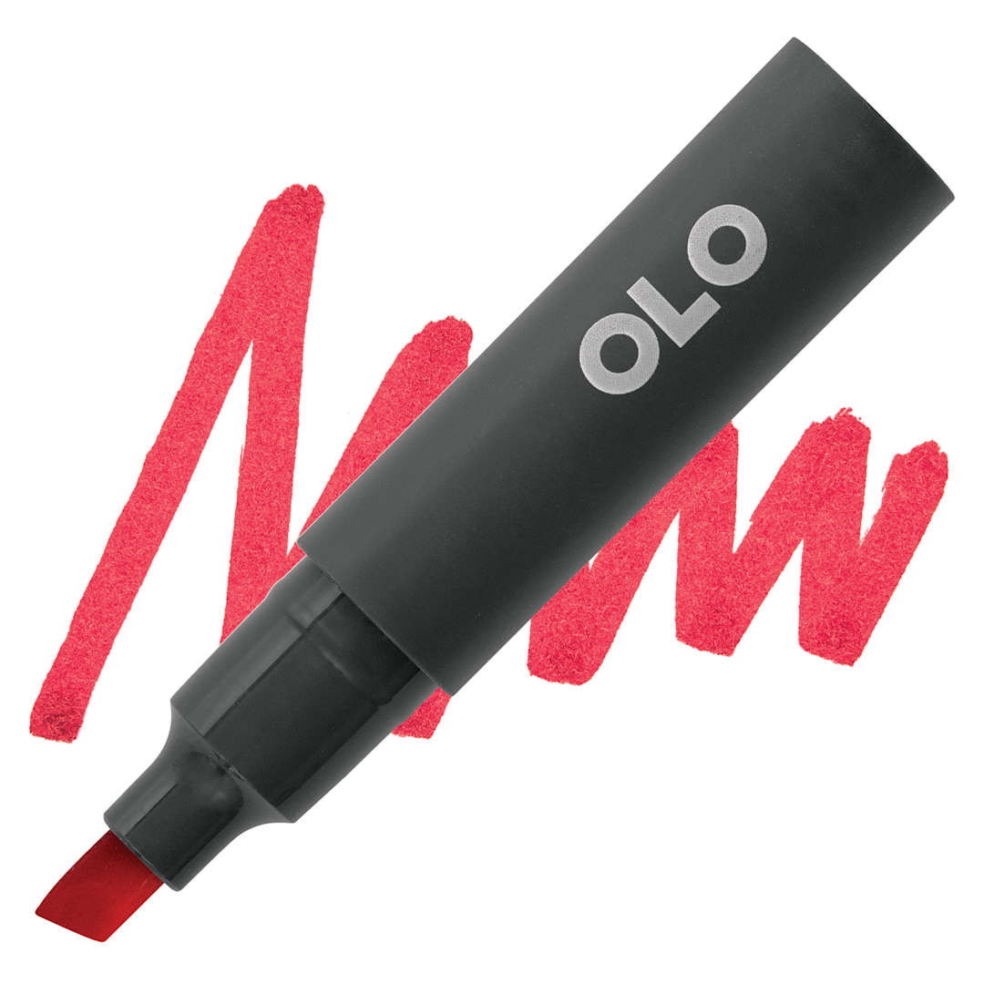 Open in modal - Olo Chisel-Tip Half Marker - R1.5 Lingonberry marker and swatch