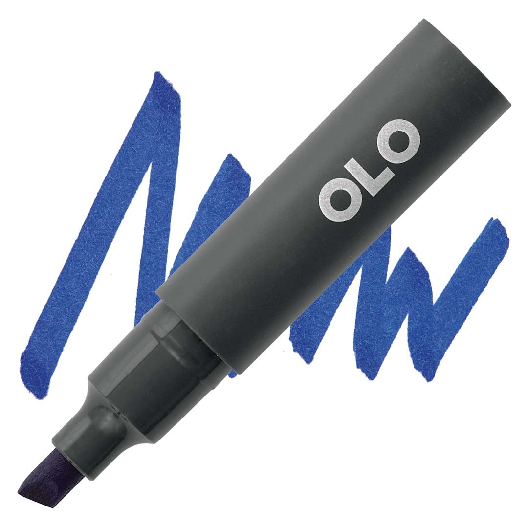Open in modal - Olo Chisel Tip Half-Marker - B0.7 Ultramarine - marker and swatch