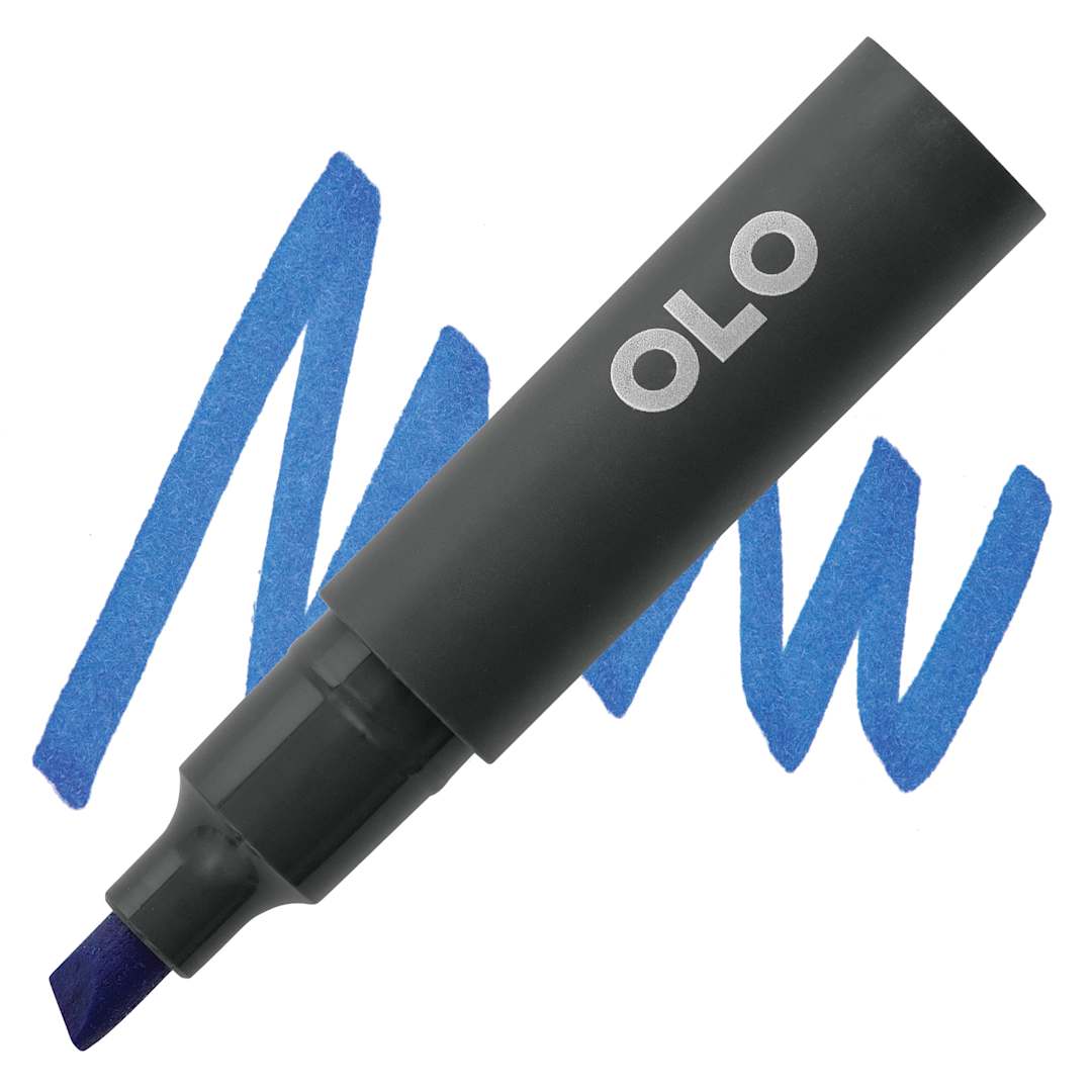 Open in modal - Olo Chisel-Tip Half Marker - B0.6 Lapis Lazuli marker and swatch