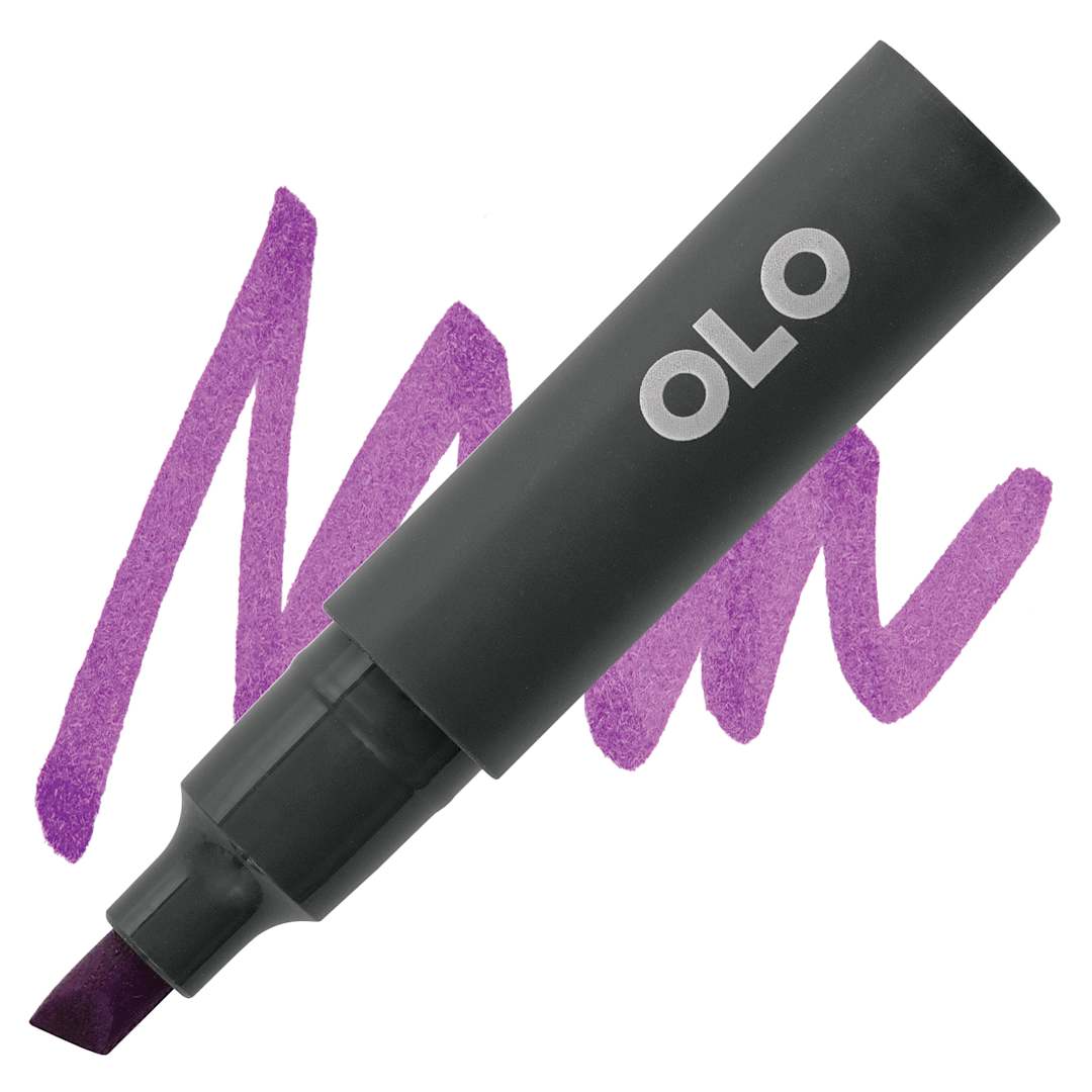 Open in modal - Olo Chisel Tip Half-Marker - V2.6 Royal Purple - marker and swatch