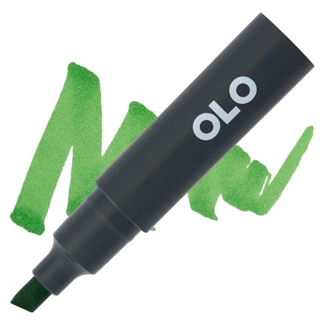 Open in modal - Olo Chisel-Tip Half Marker - YG1.6 Matcha - Marker and Swatch
