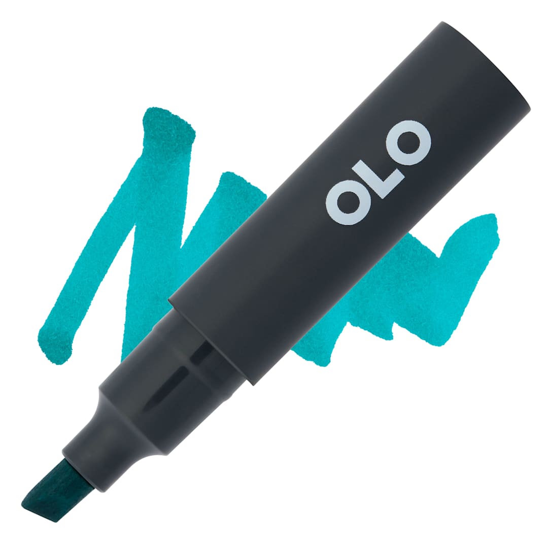 Open in modal - Olo Chisel-Tip Half Marker - BG2.5 Viridian - Marker and Swatch
