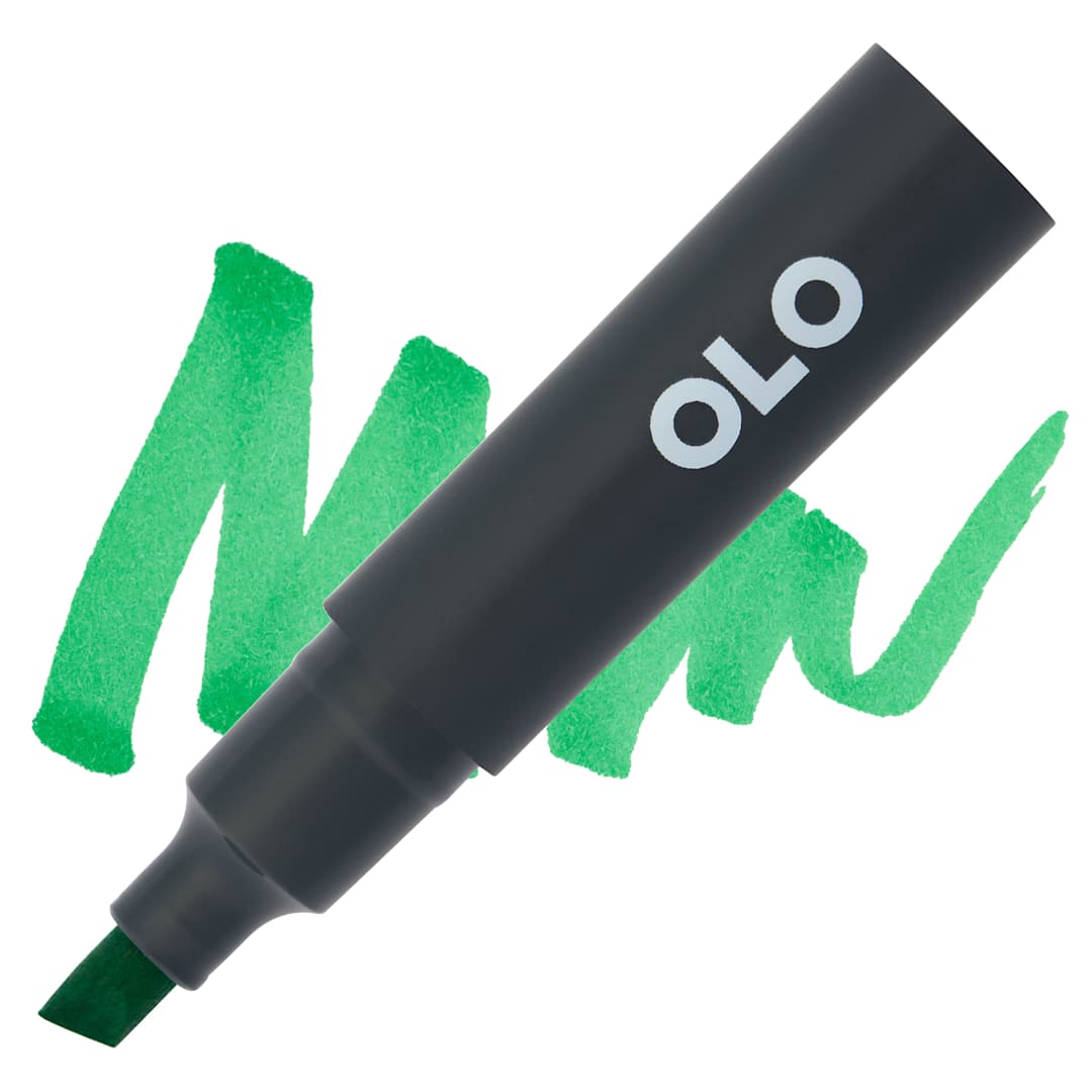 Open in modal - Olo Chisel-Tip Half Marker - G1.5 Shamrock - Marker and Swatch