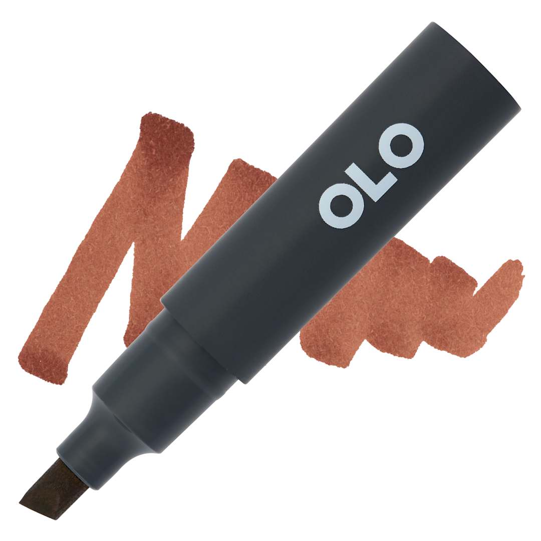 Open in modal - Olo Chisel-Tip Half Marker - O4.6 Dry Oak - Marker and Swatch