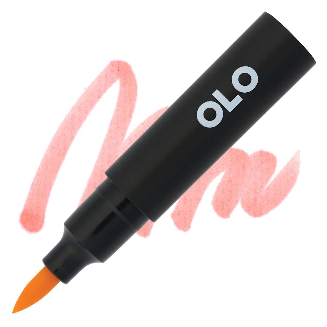 Open in modal - Olo Brush-Tip Half Marker - OR1.2, Conch - Marker and Swatch