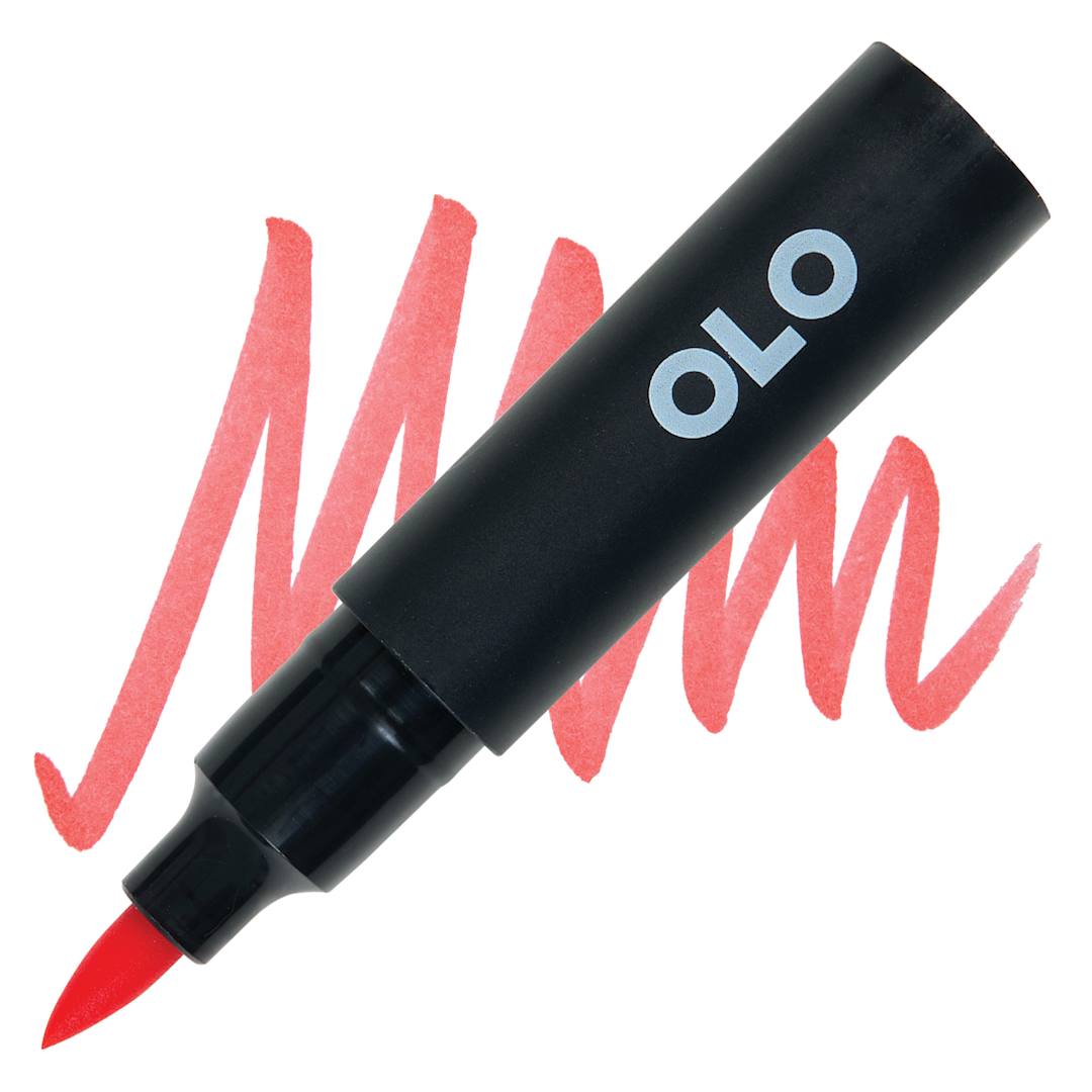 Open in modal - Olo Brush-Tip Half Marker - R0.4 Red Grapefruit marker and swatch