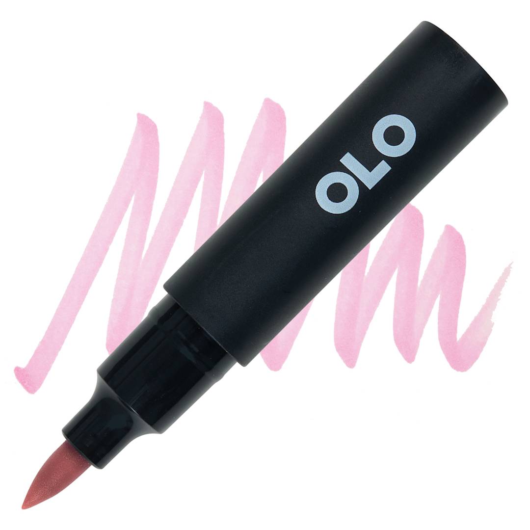 Open in modal - Olo Brush-Tip Half Marker - R5.3 Dusty Rose marker and swatch