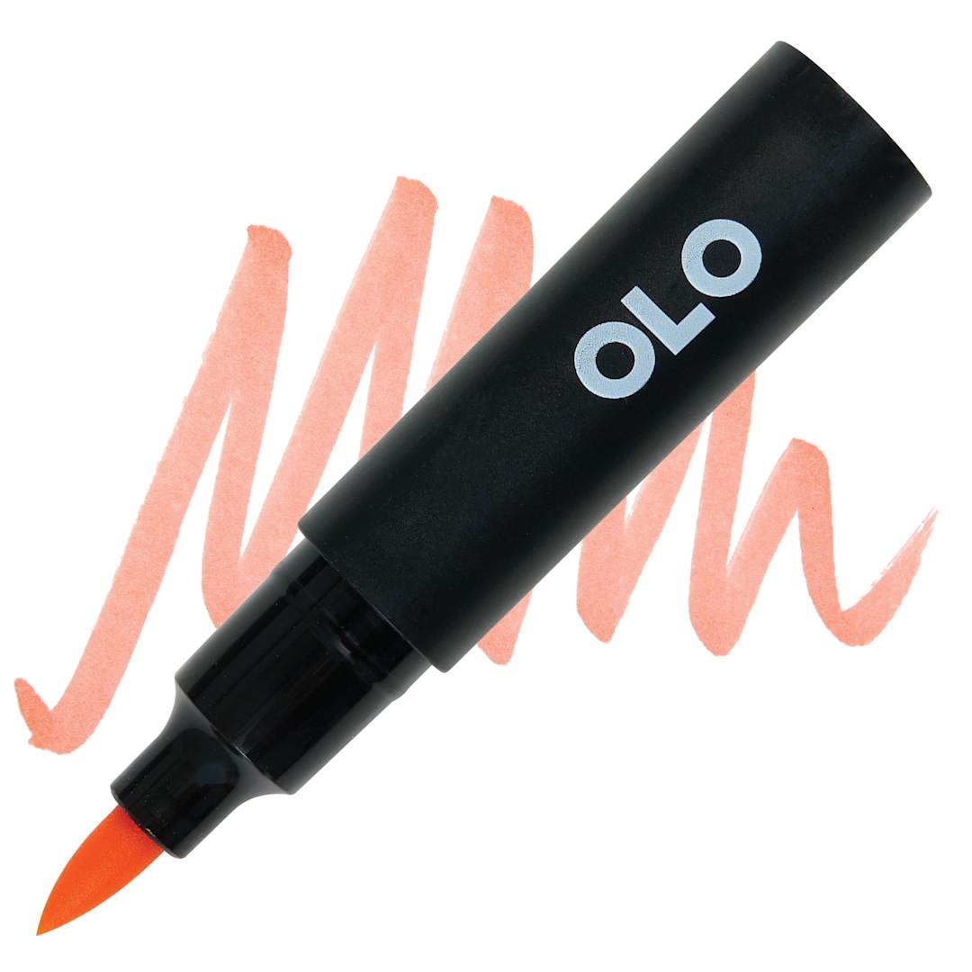 Open in modal - Olo Brush-Tip Half Marker - OR1.3 Papaya marker and swatch