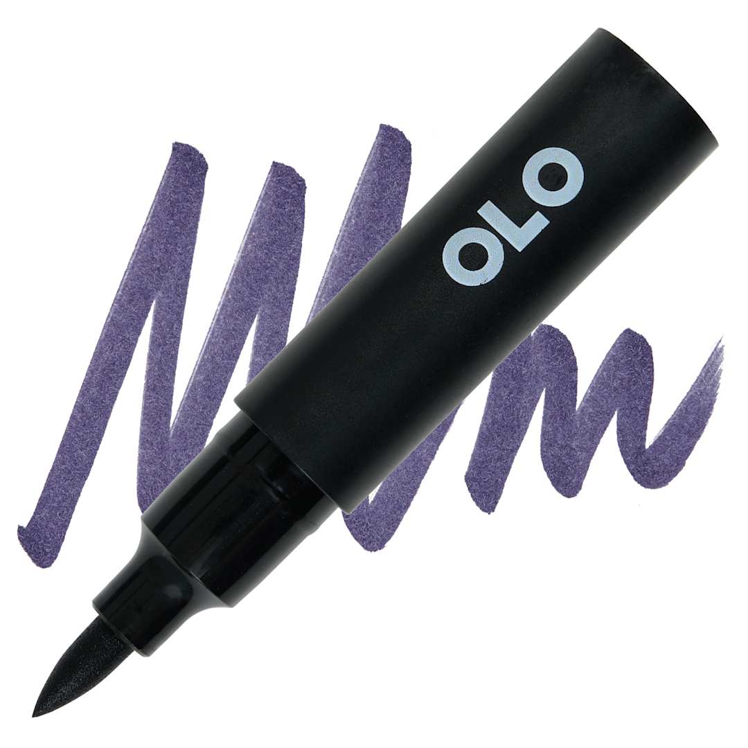 Open in modal - Olo Brush-Tip Half Marker - BV4.7 Elderberry swatch and marker and swatch