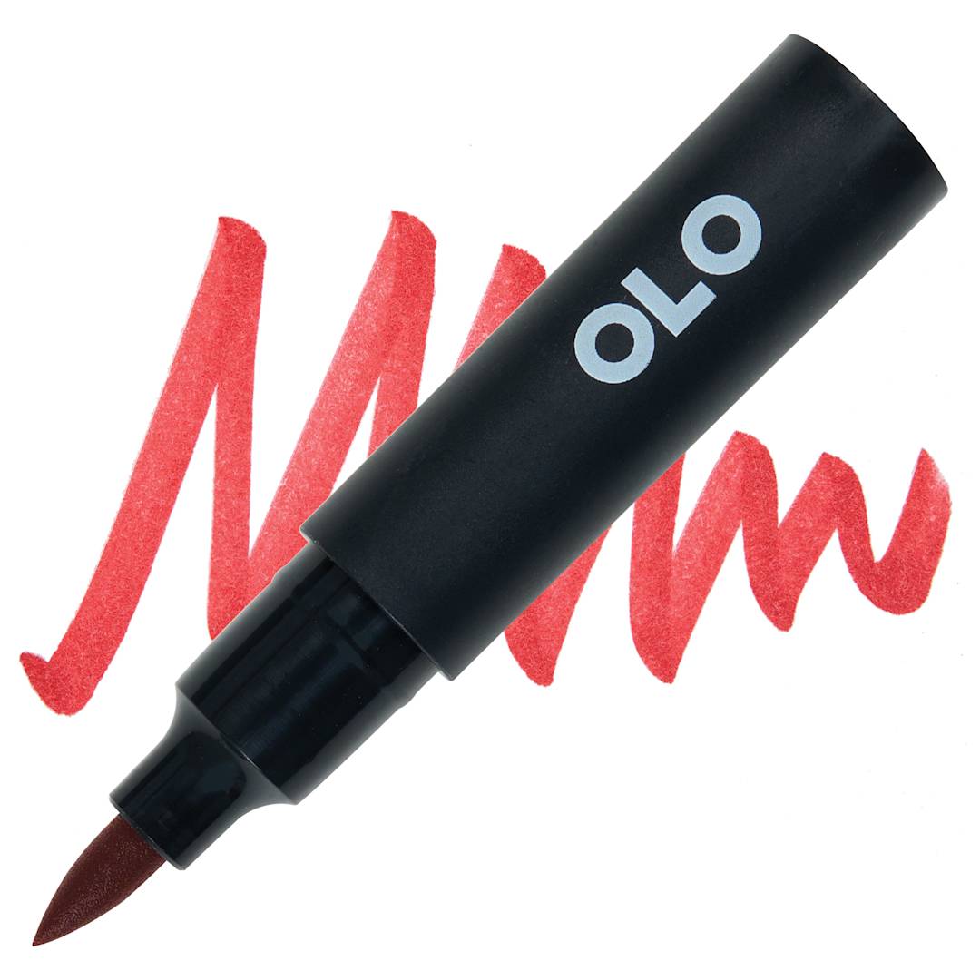 Open in modal - Olo Brush-Tip Half Marker - OR2.6 Red Ochre marker and swatch
