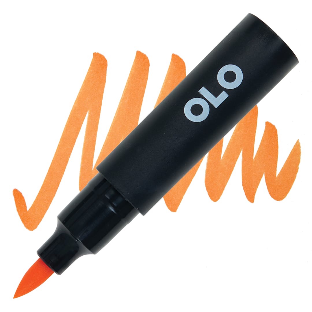 Open in modal - Olo Brush-Tip Half Marker - O2.4 Golden Poppy marker and swatch