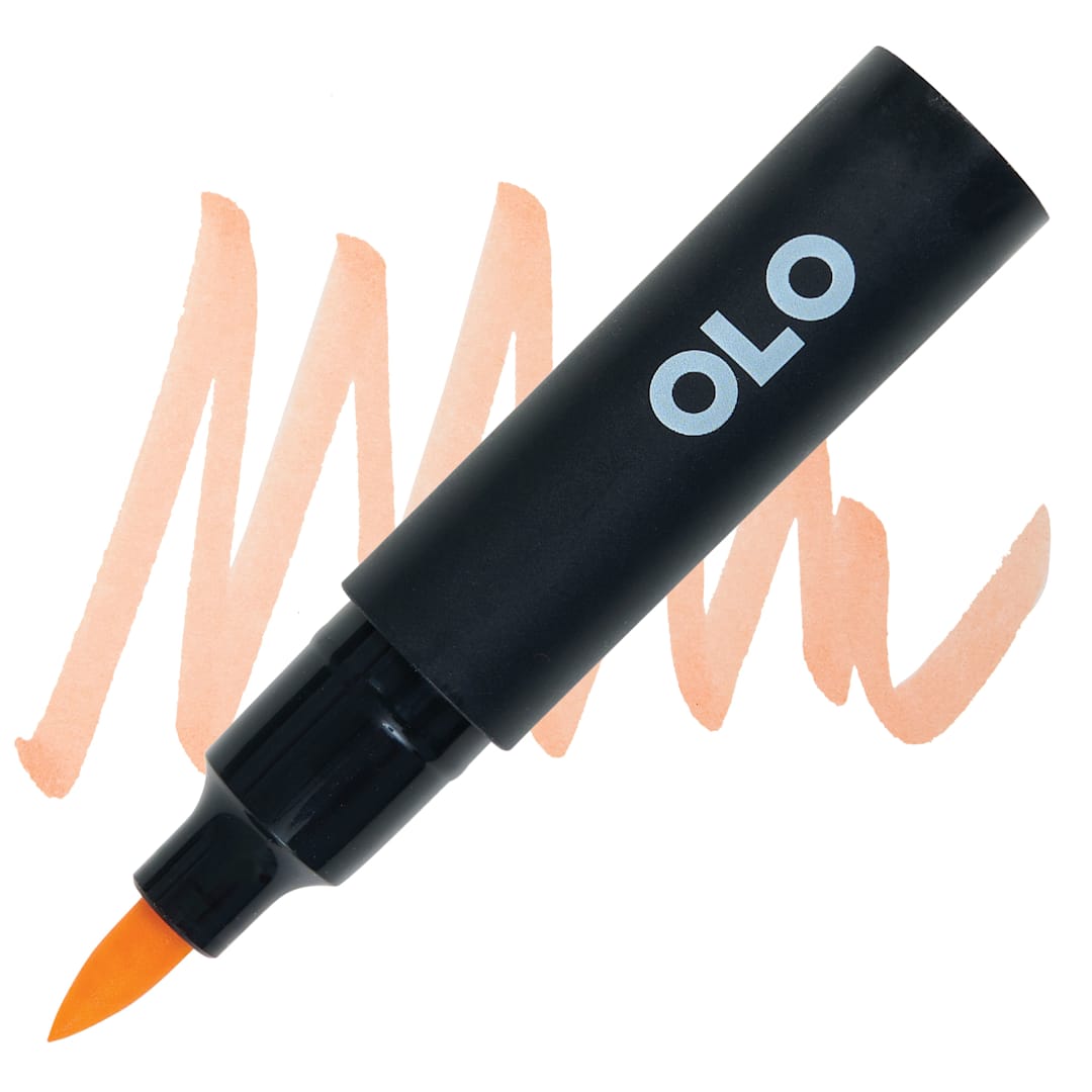 Open in modal - Olo Brush-Tip Half Marker -  O2.2 Cantaloupe marker and swatch