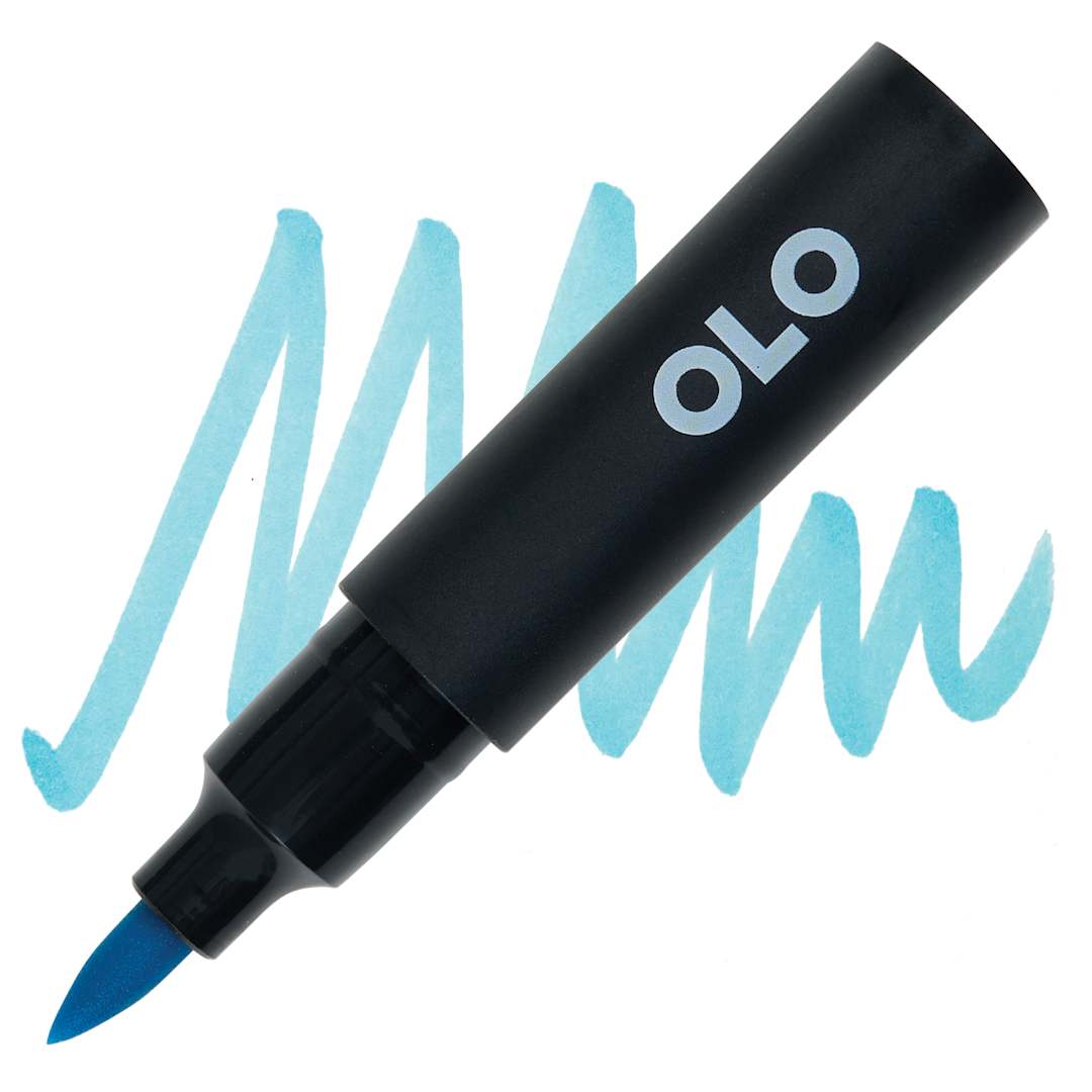 Open in modal - Olo Brush-Tip Half Marker - BG0.4 Turquoise marker and swatch