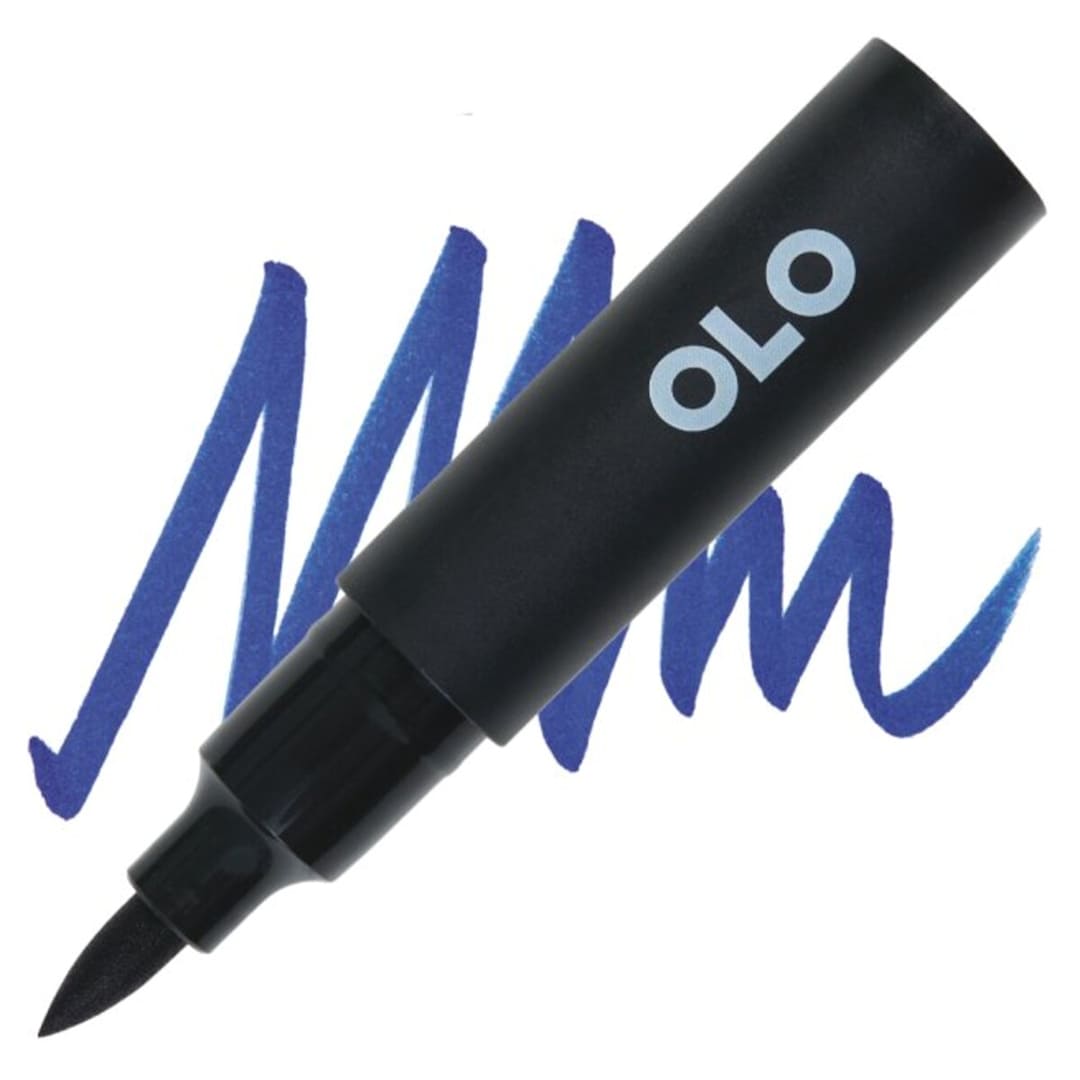 Open in modal - Olo Brush-Tip Half Marker - B0.7 Ultramarine marker and swatch
