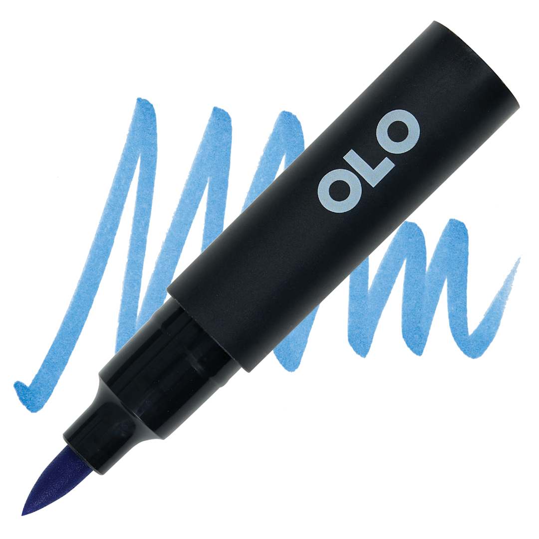 Open in modal - Olo Brush-Tip Half Marker - B0.5 Blue Sapphire marker and swatch
