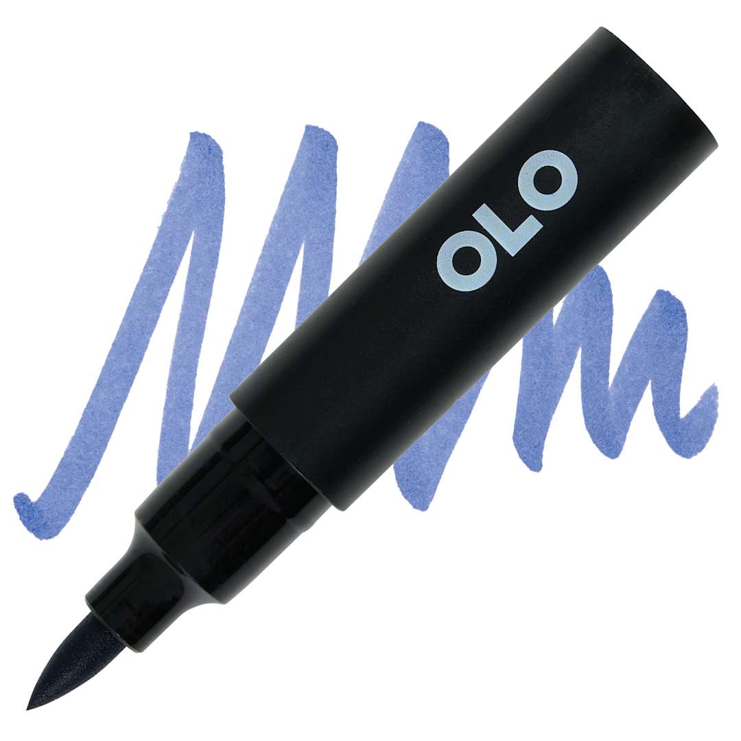 Open in modal - Olo Brush-Tip Half Marker - B4.6 Blueberry marker and swatch