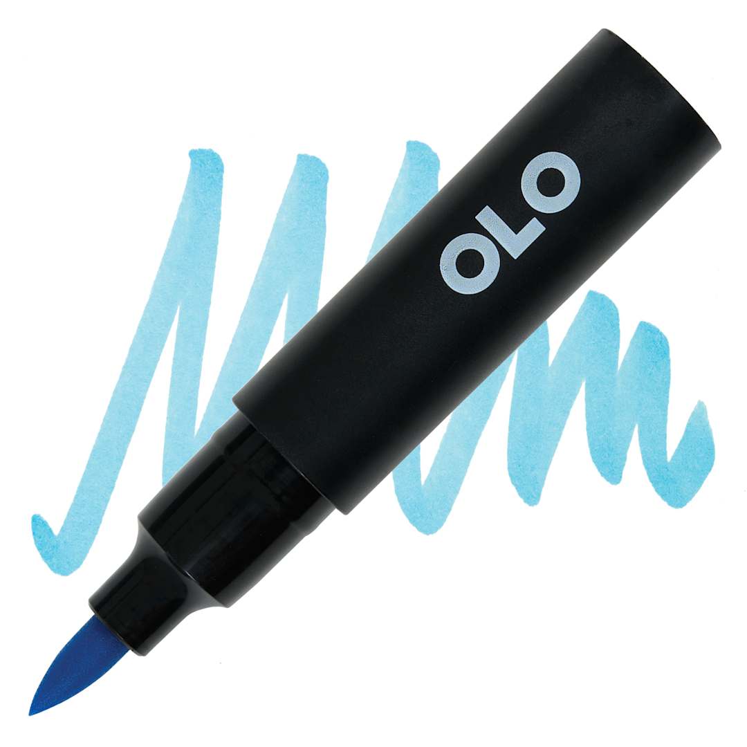 Open in modal - Olo Brush-Tip Half Marker - B2.4 Bluebird marker and swatch