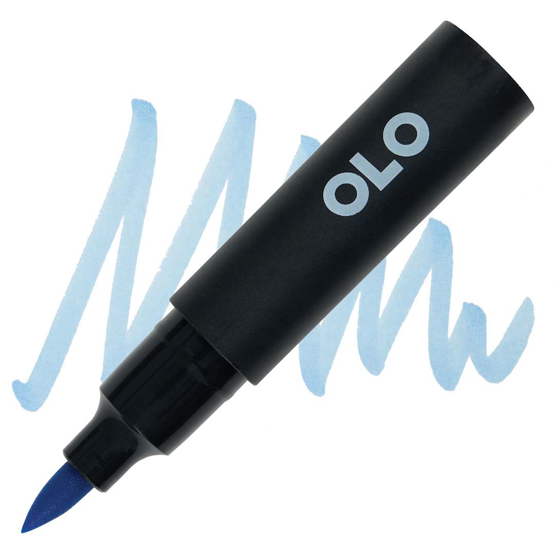 Open in modal - Olo Brush-Tip Half Marker - B4.3 Vintage Blue marker and swatch