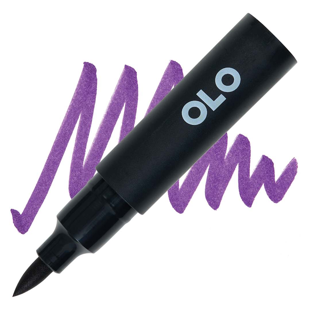 Open in modal - Olo Brush-Tip Half Marker - V2.7 Eggplant marker and swatch