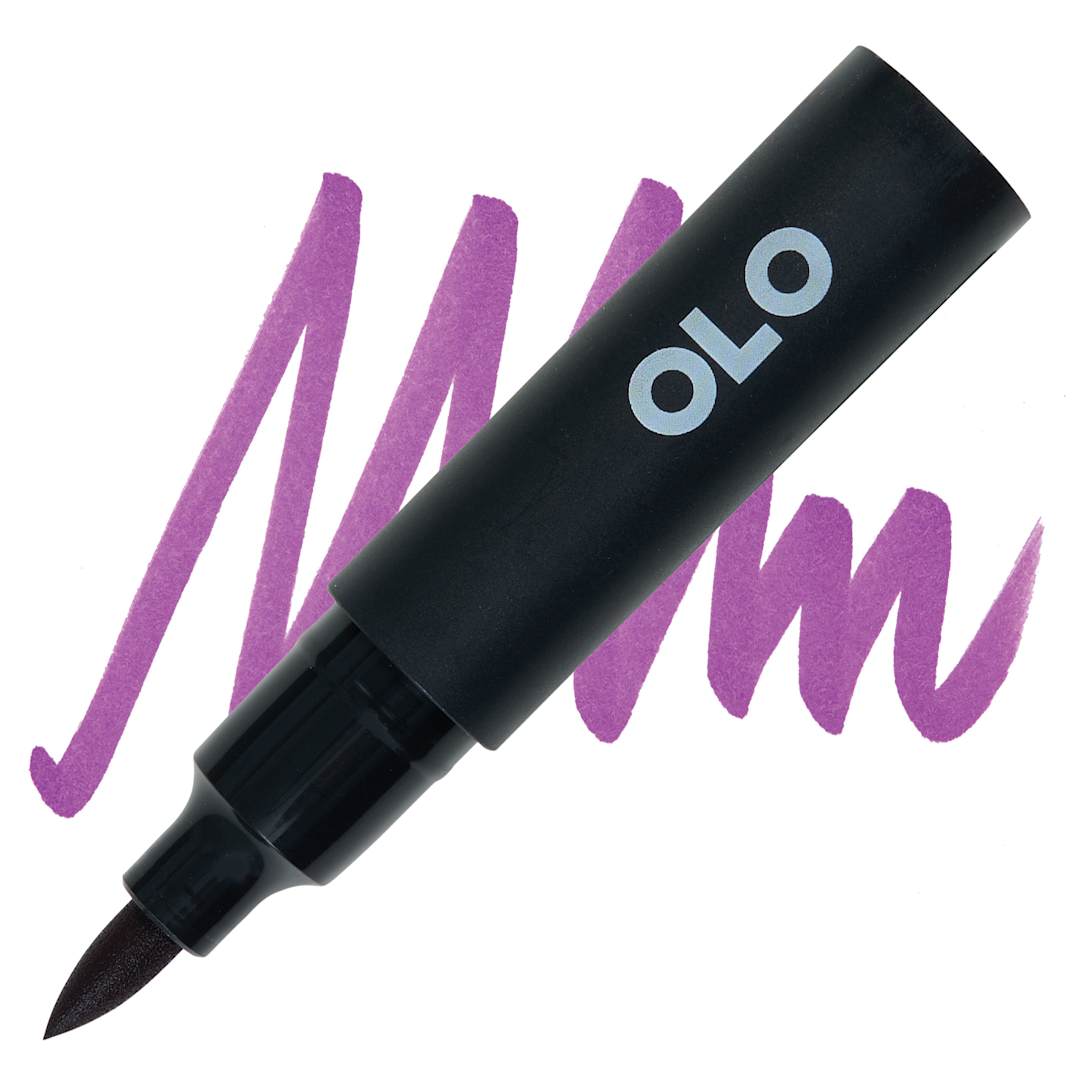 Open in modal - Olo Brush-Tip Half Marker - V2.6 Royal Purple marker and swatch