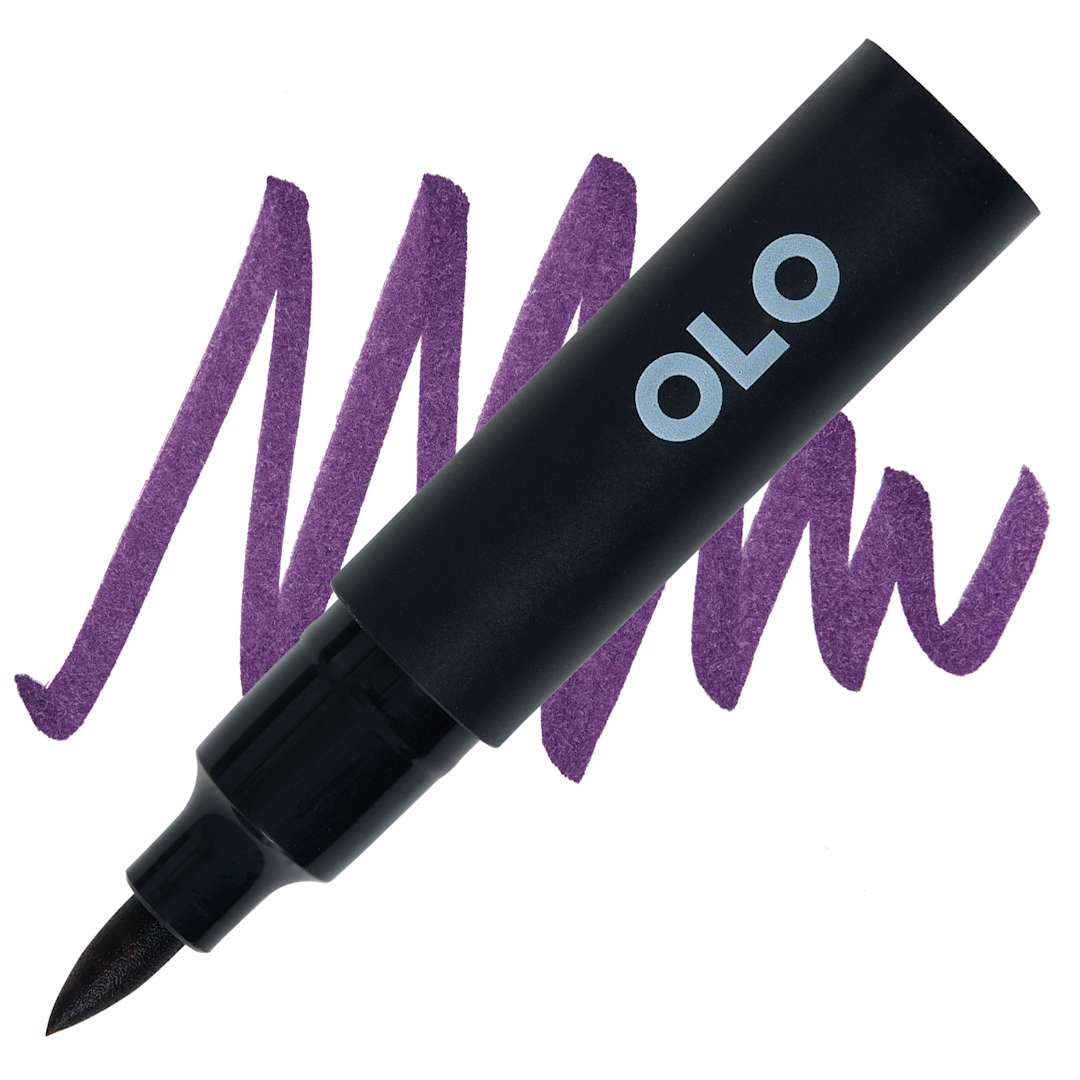 Open in modal - Olo Brush-Tip Half Marker - V2.8 Blackberry marker and swatch