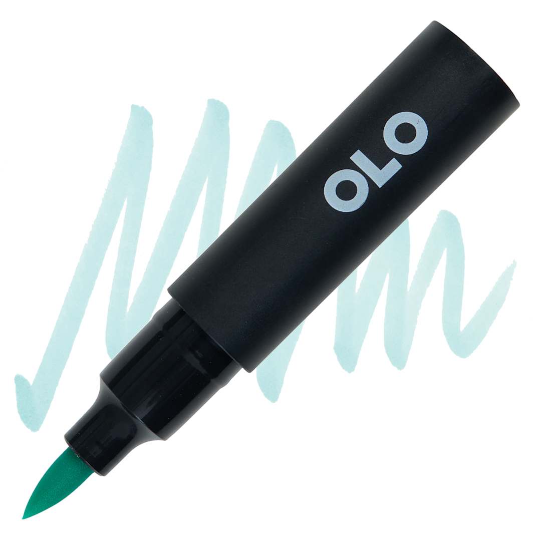 Open in modal - Olo Brush-Tip Half Marker - BG2.34 Aqua Green marker and swatch