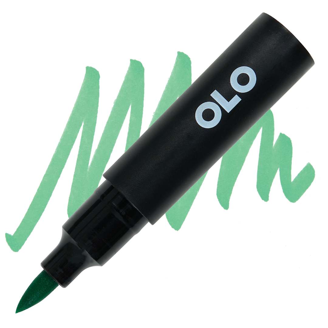 Open in modal - Olo Brush-Tip Half Marker - G0.4 Jade marker and swatch