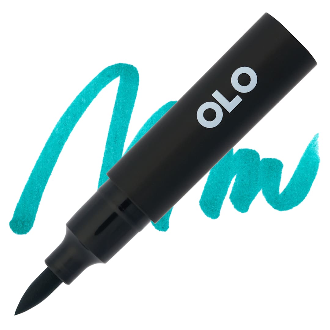 Open in modal - Olo Brush-Tip Half Marker - BG2.5, Viridian - Marker and Swatch