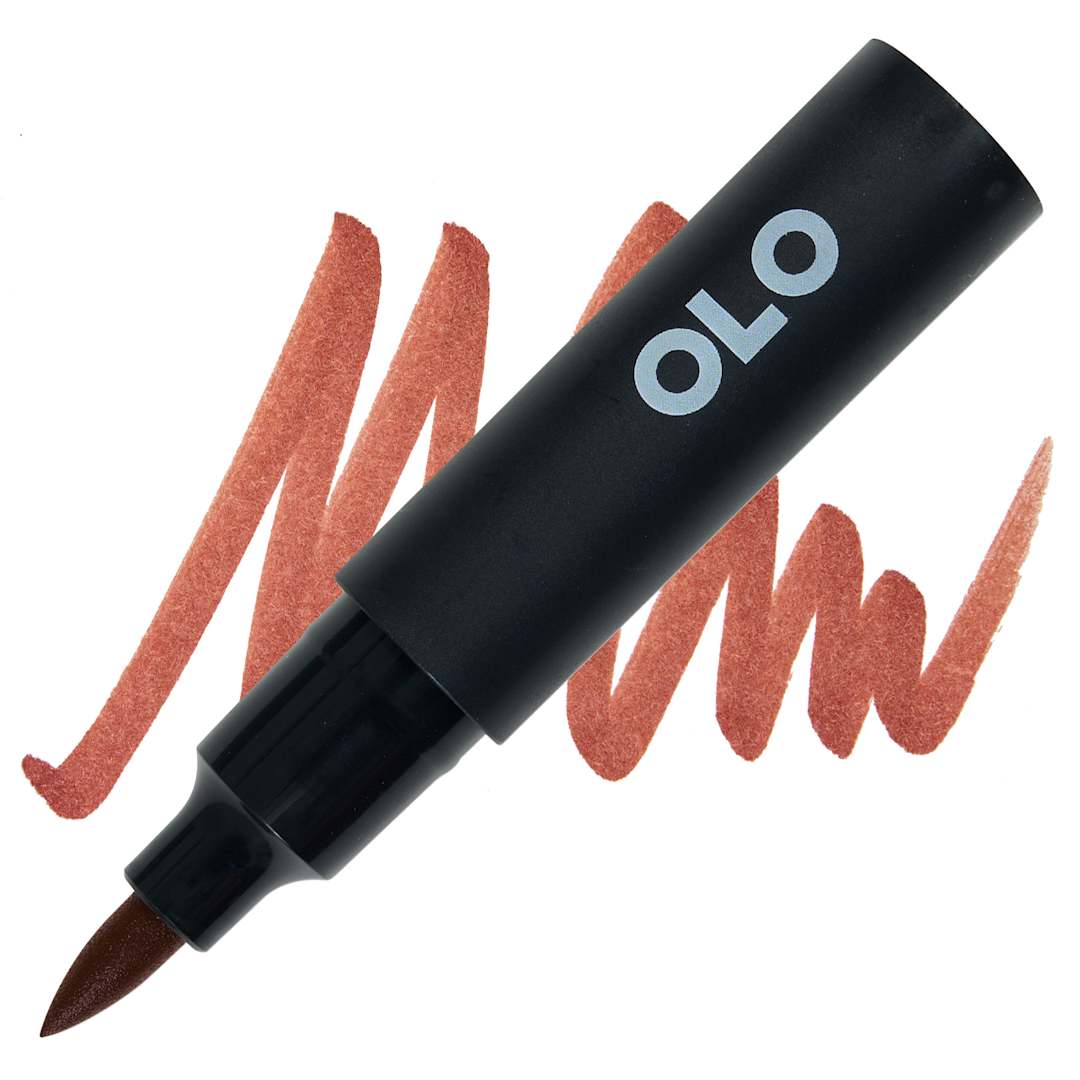 Open in modal - Olo Brush-Tip Half Marker -  OR4.7 Chocolate marker and swatch