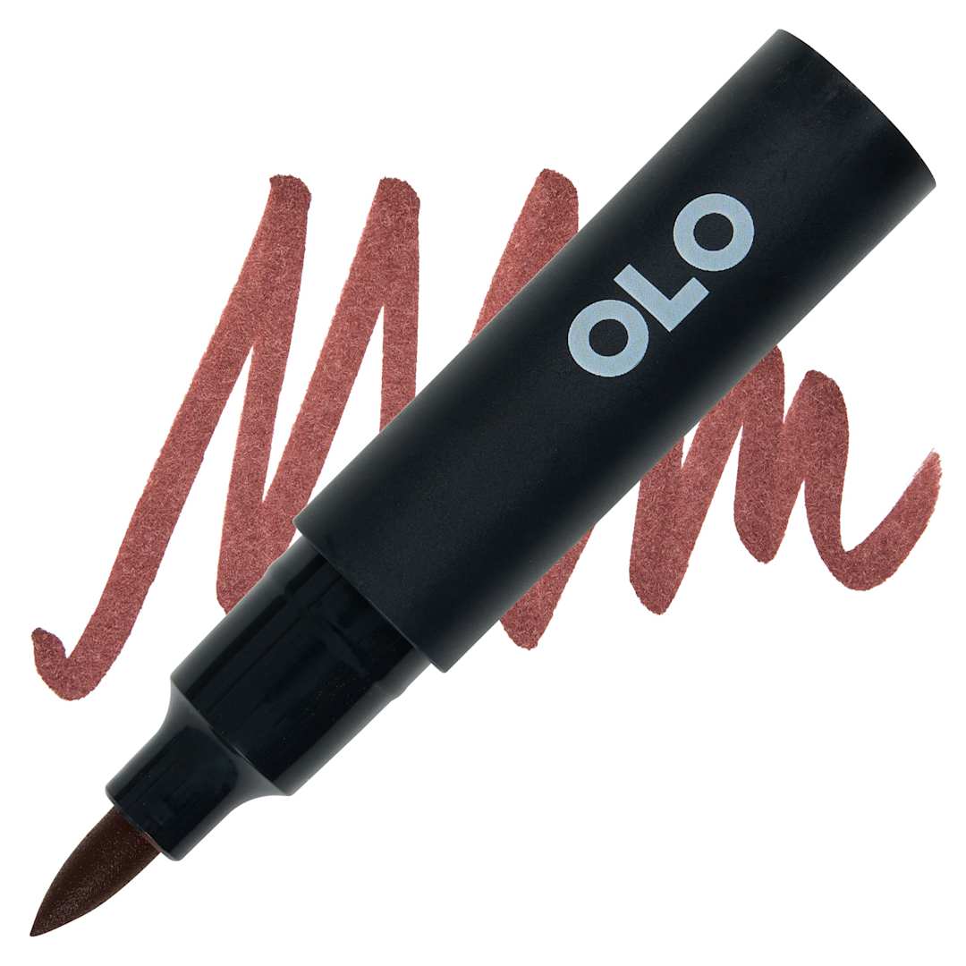 Open in modal - Olo Brush-Tip Half Marker -  OR4.8 Cacao Bean marker and swatch