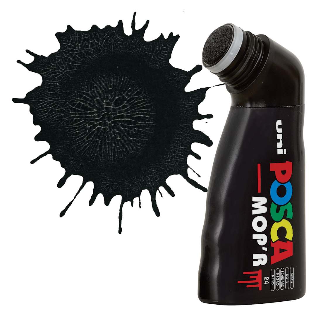 Open in modal - Posca Mop'r Paint Marker - Black, marker with swatch