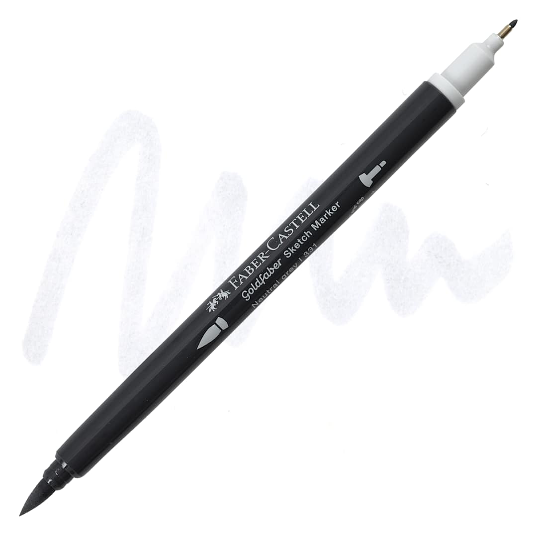 Open in modal - Faber-Castell Goldfaber Sketch Dual-Tip Marker - 331 Neutral Grey I, swatch and marker