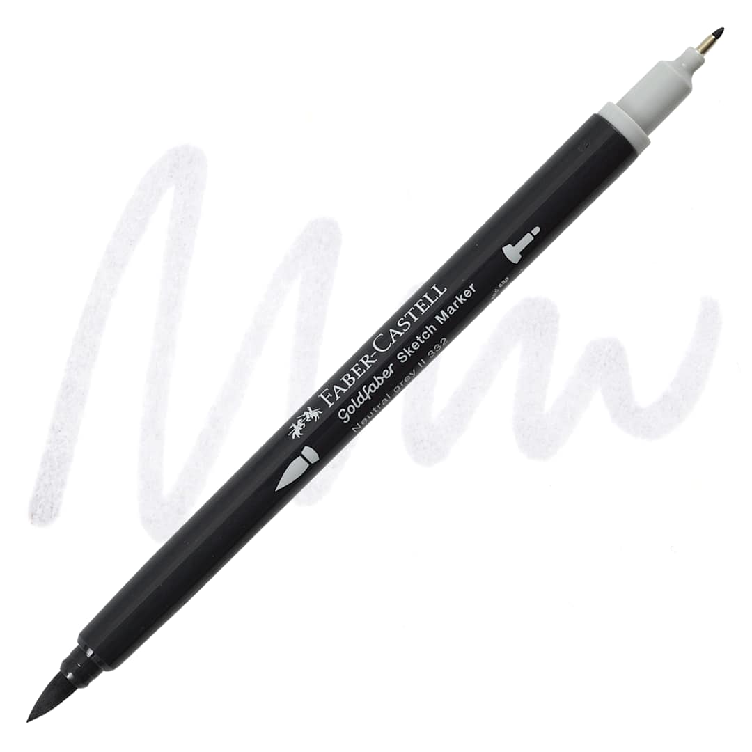 Open in modal - Faber-Castell Goldfaber Sketch Dual-Tip Marker - 332 Neutral Grey II, swatch and marker