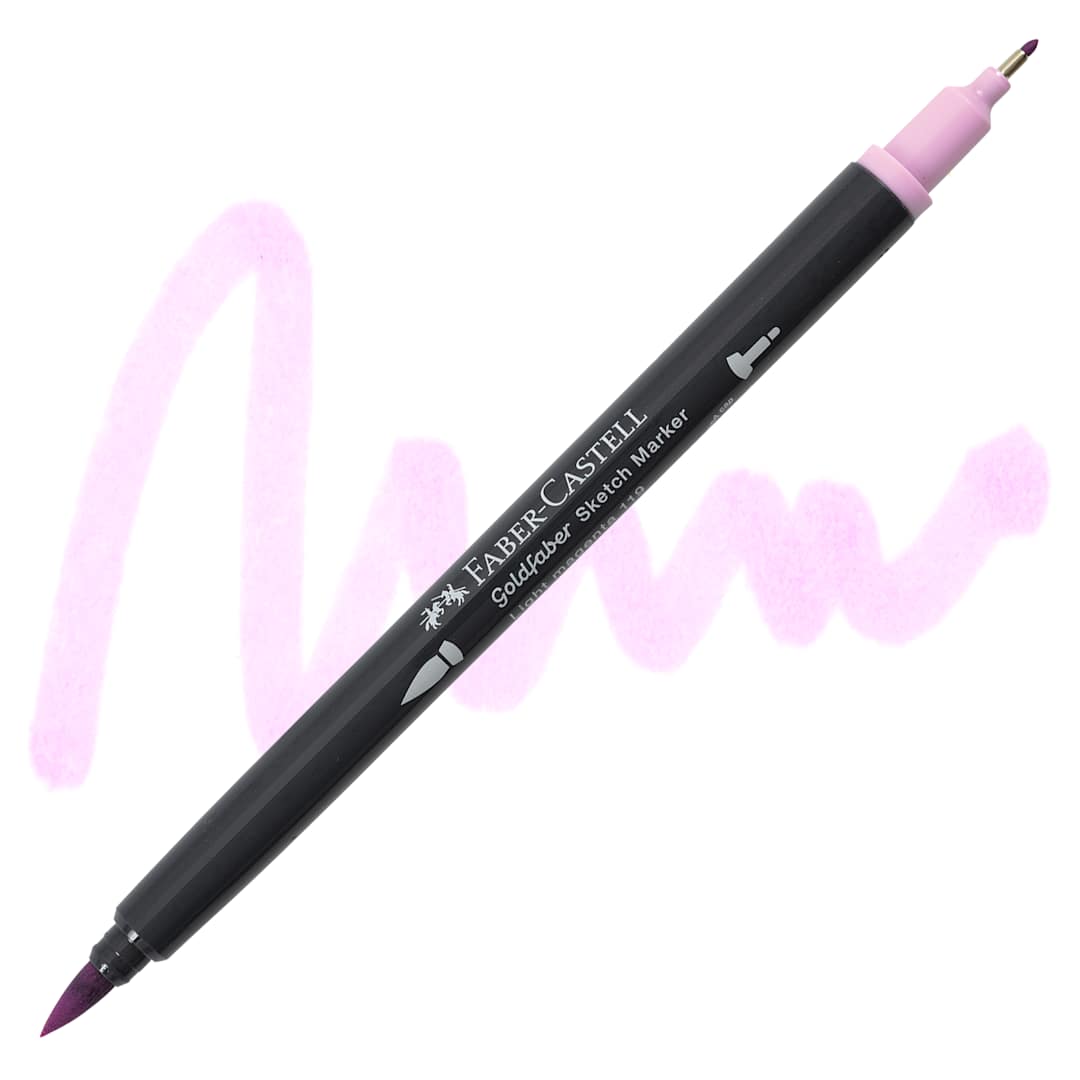 Open in modal - Faber-Castell Goldfaber Sketch Dual-Tip Marker - 119 Light Magenta, swatch and marker