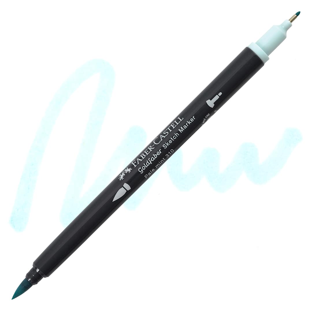 Open in modal - Faber-Castell Goldfaber Sketch Dual-Tip Marker - 310 Pale Mint, swatch and marker