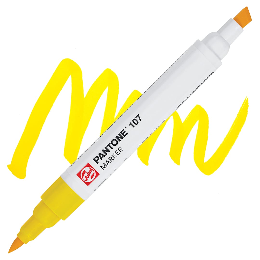 Open in modal - Pantone Dual Tip Marker - 107, swatch and marker