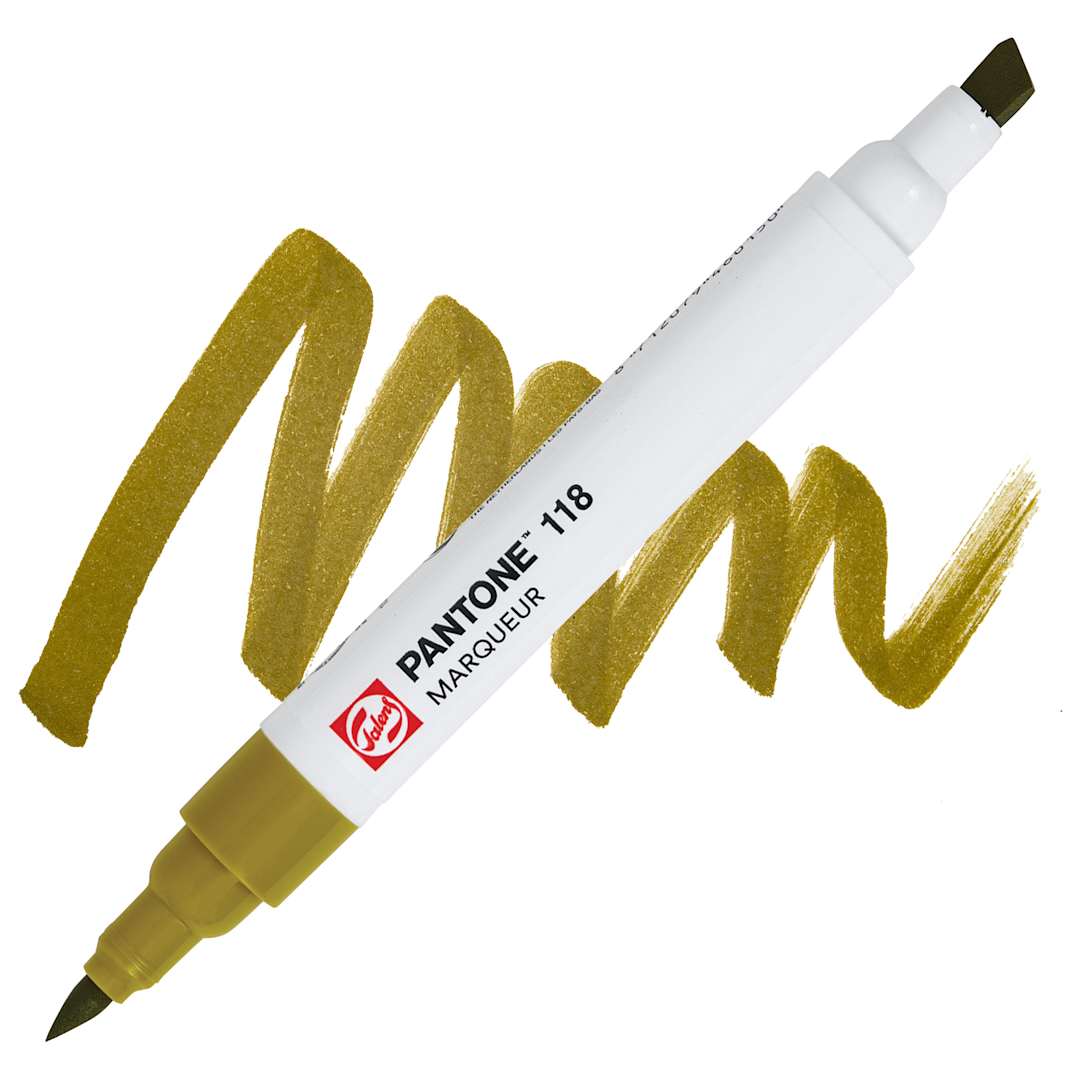 Open in modal - Pantone Dual Tip Marker - 118, swatch and marker