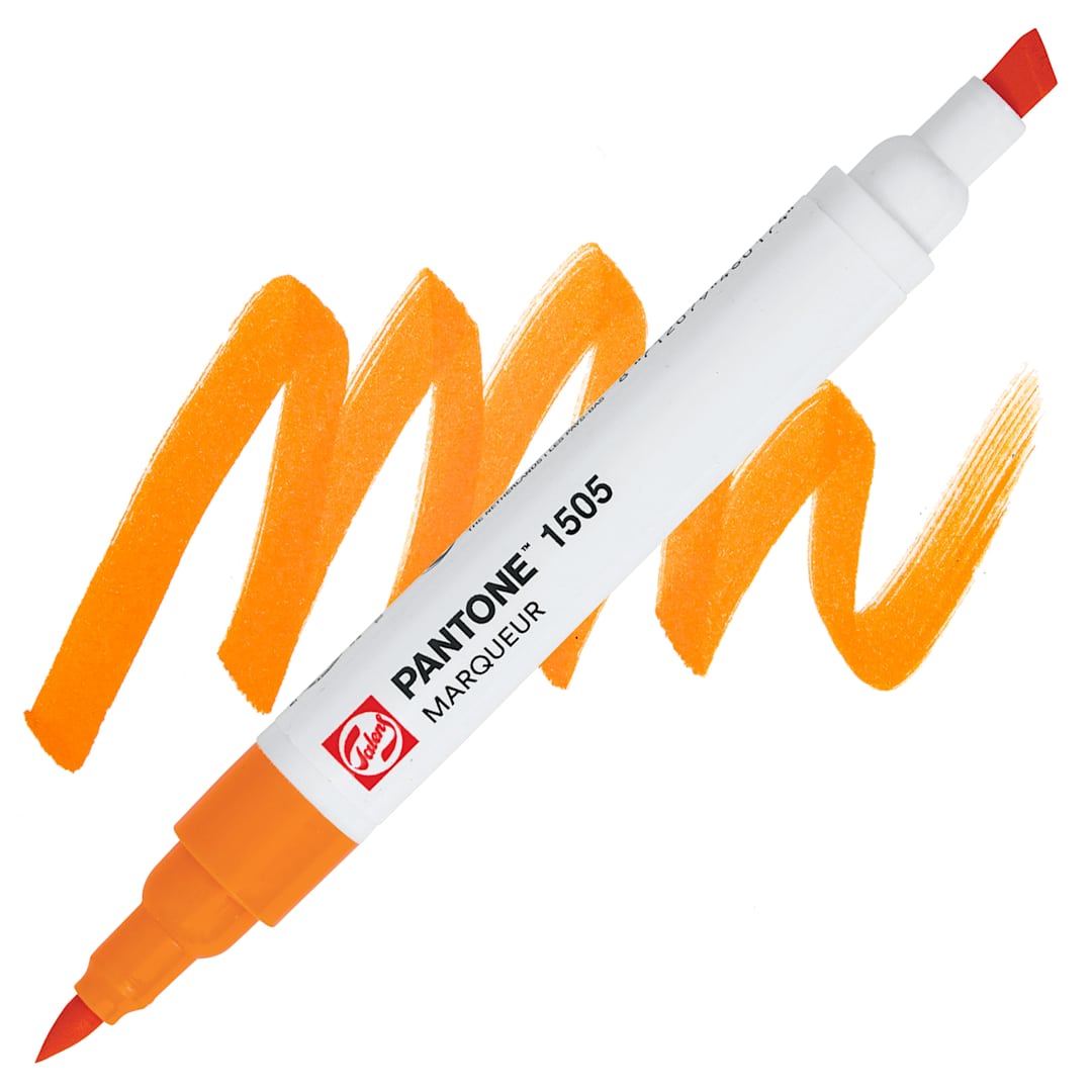 Open in modal - Pantone Dual Tip Marker - 1505, swatch and marker