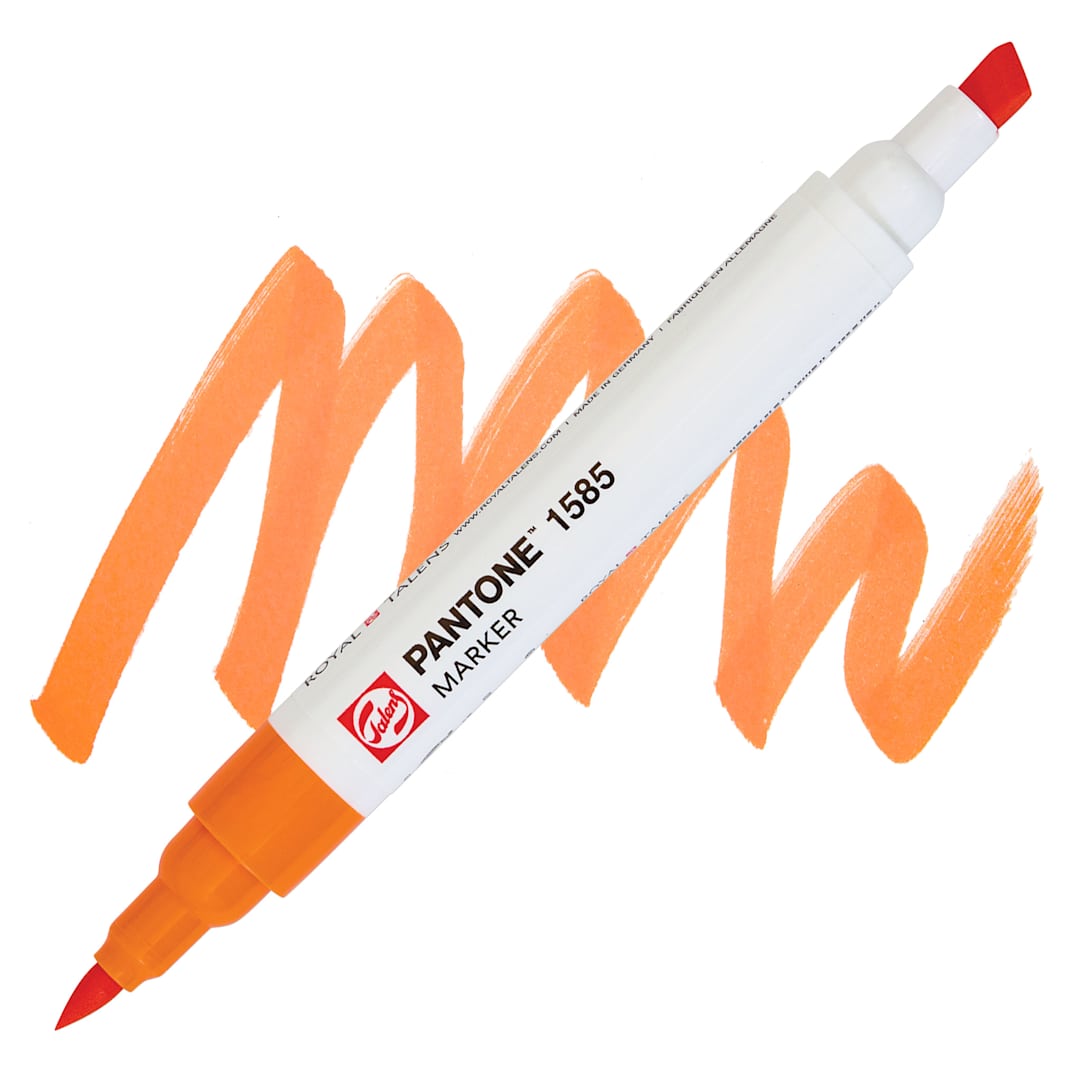 Open in modal - Pantone Dual Tip Marker - 1585, swatch and marker