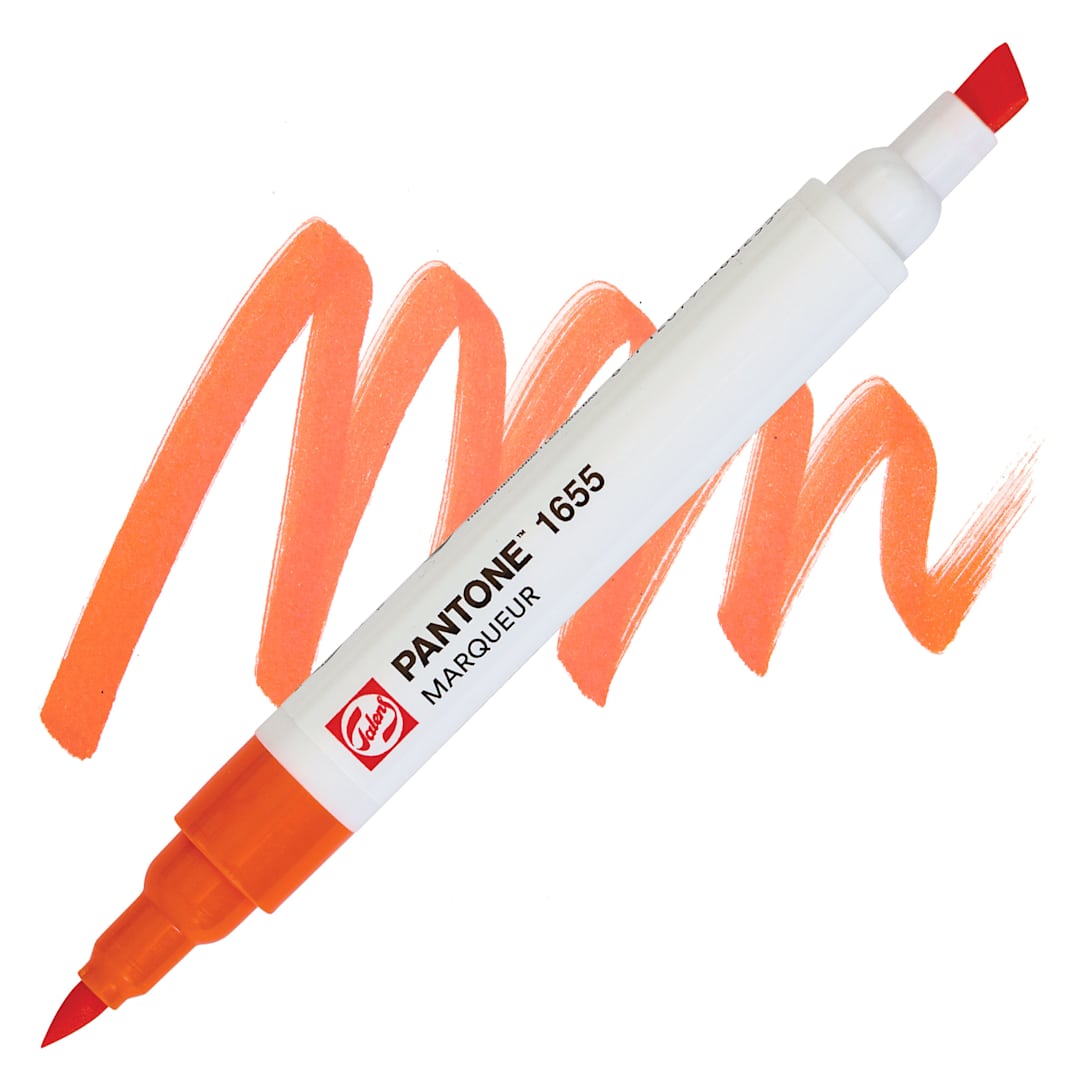 Open in modal - Pantone Dual Tip Marker - 1655, swatch and marker