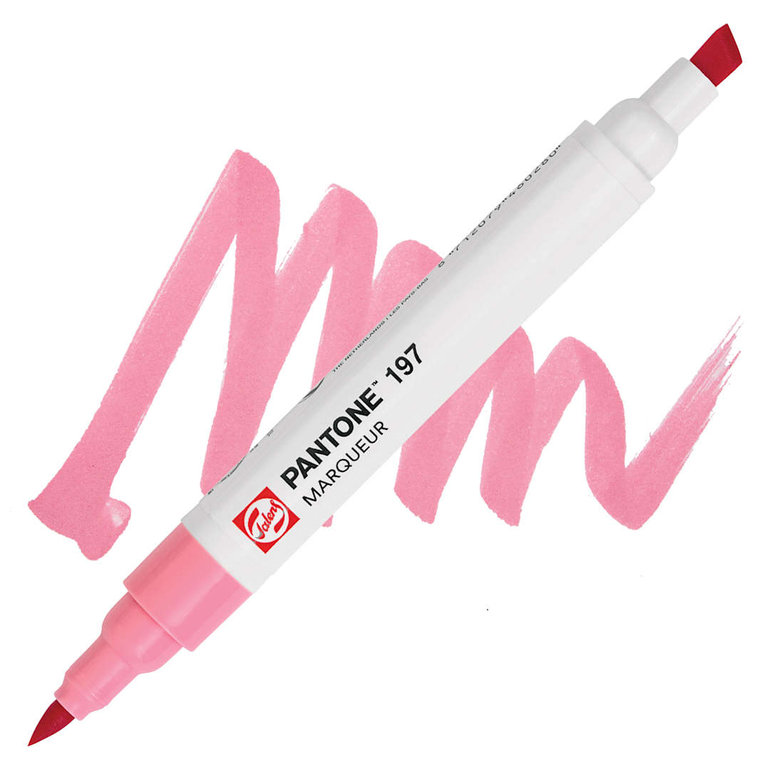 Open in modal - Pantone Dual Tip Marker - 197, swatch and marker
