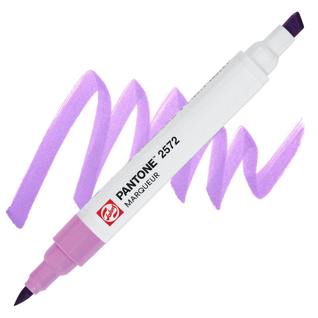 Open in modal - Pantone Dual Tip Marker - 2572, swatch and marker