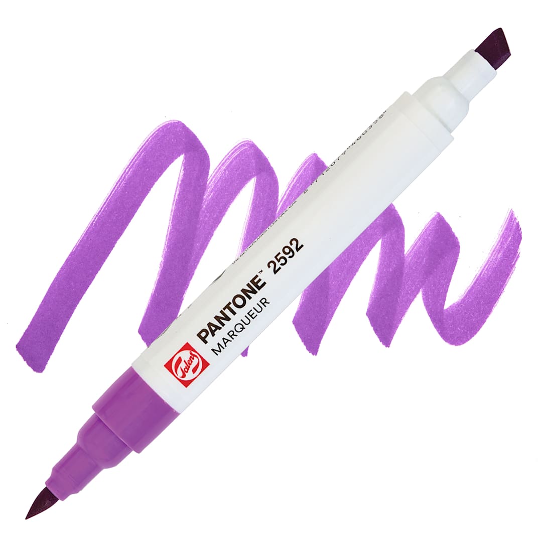 Open in modal - Pantone Dual Tip Marker - 2592, swatch and marker